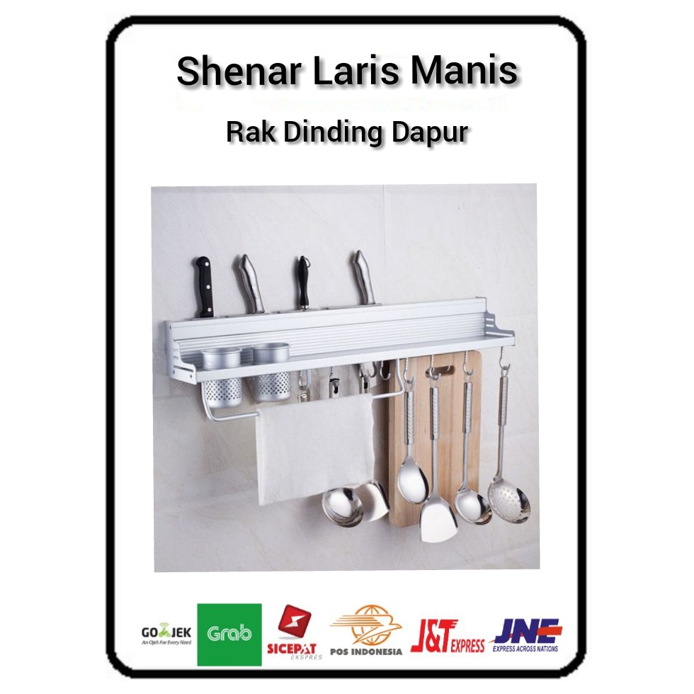 SLM [DIY] Rak Dinding Dapur Aluminium UKURAN BESAR / SHENAR/RAK DIY/RAK DAPUR GANTUNG/TEMPAT BUMBU