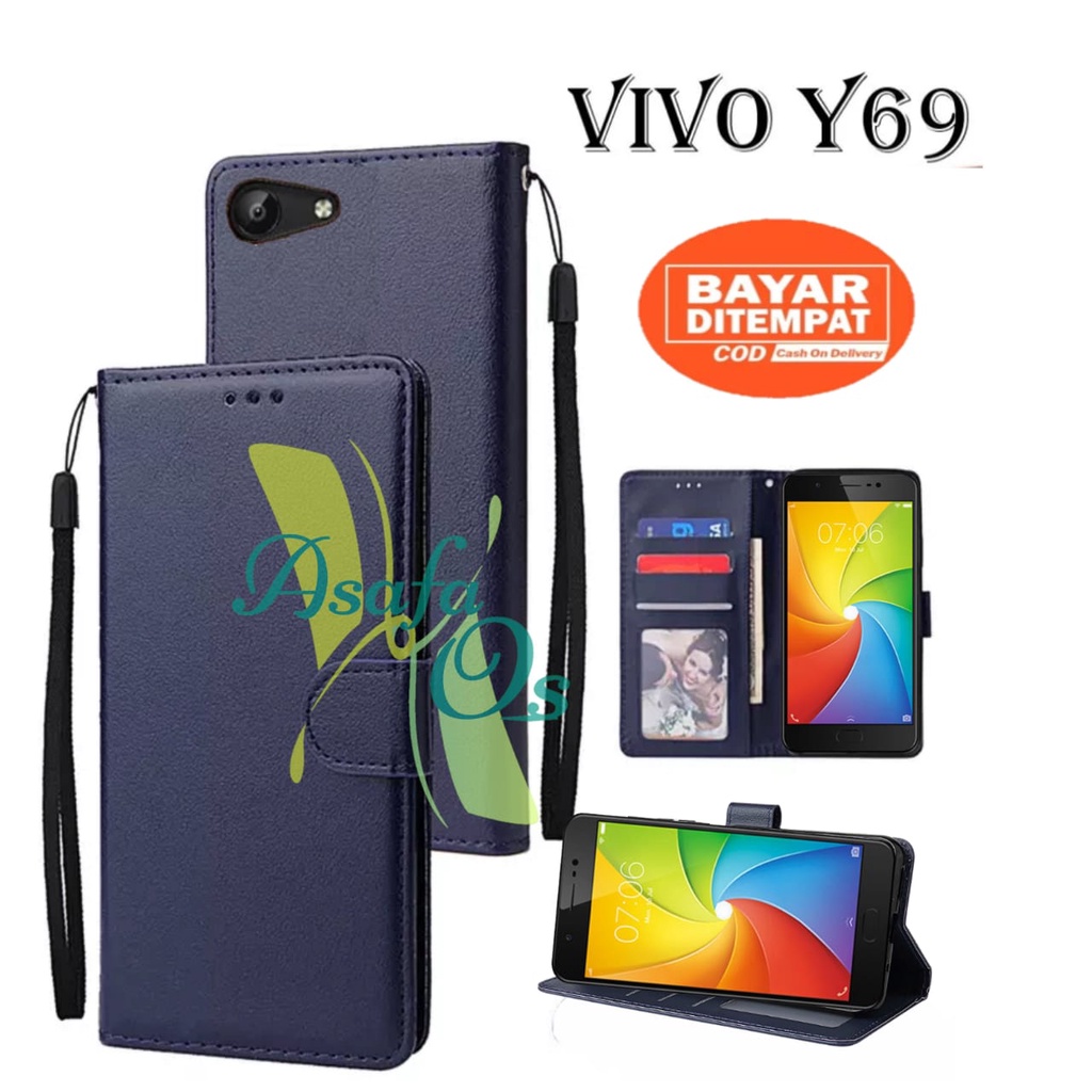 VIVO Y69 FLIP LEATHER CASE PREMIUM-FLIP WALLET CASE KULIT UNTUK VIVO Y69