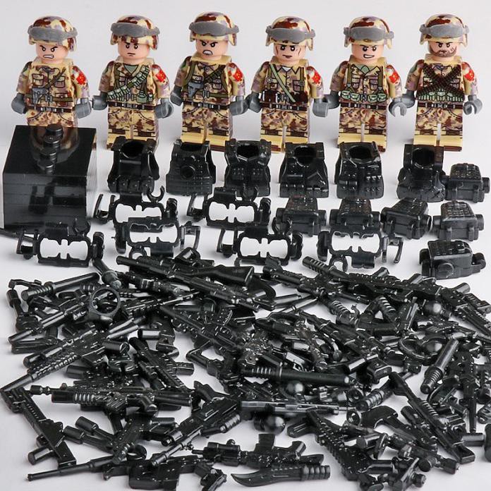 LEGO SWAT ISI 6 PCS POLISI TENTARA MILITER POLICE ARMY BONUS SENJATA