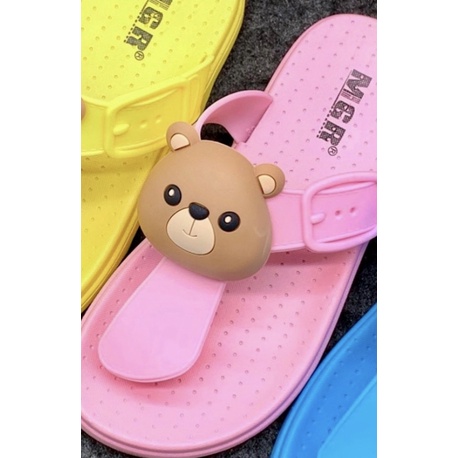 [NEW] Sandal Jepit T Kepala Bear Beruang Anak Remaja Imut Lucu Cute Impor MGR Mokaya Balance (F008) / size 24-29 | 30-35