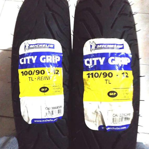 Paket Anjir Sepasang Ban Michelin City Grip 100 90-12 & 110 90-12