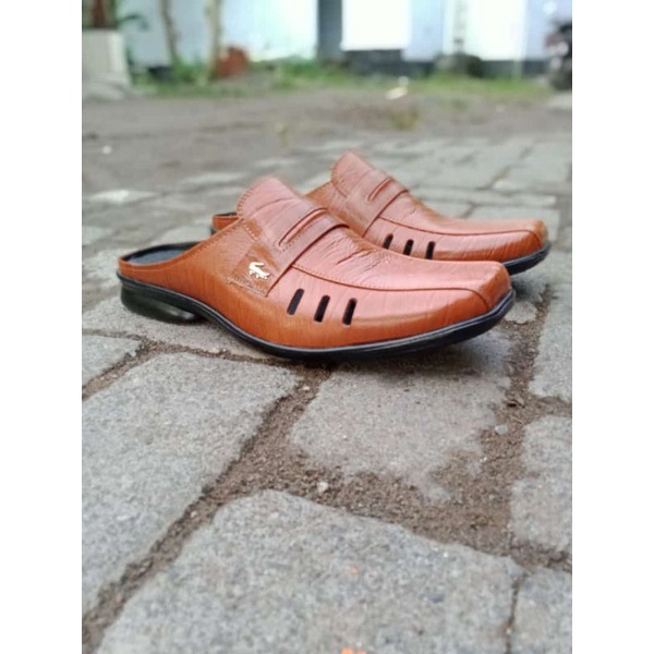 sepatu selop pria/ sepatu kulit bustong pria