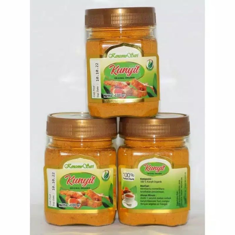 Kunyit bubuk Organik Kencono Sari Asli Original 100 gr  Jamu Kunyit Serbuk