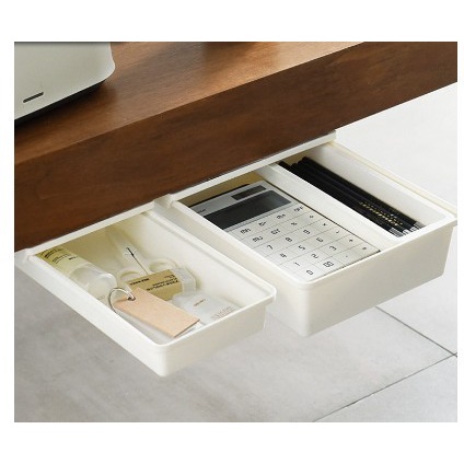 BAROKAH Under Table Desk Drawer Storage Box Orgenizer Laci Tempel Bawah Mej