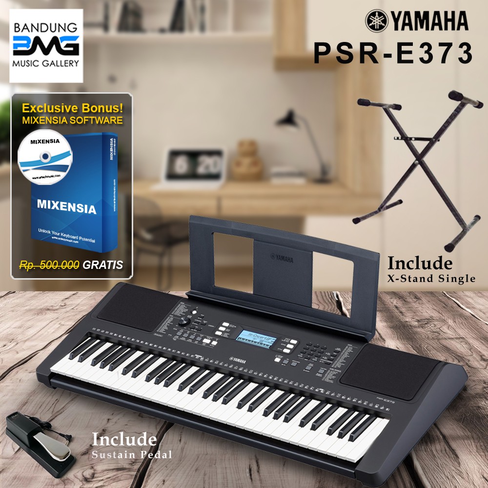Yamaha PSR E373 Keyboard + Stand + Sustain Pedal / PSRE373 / PSR E 373