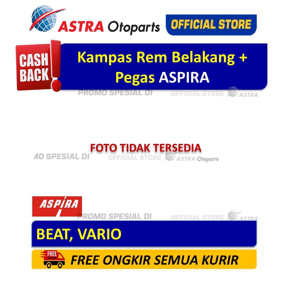 Kampas Rem Belakang + Pegas ASPIRA BEAT, VARIO