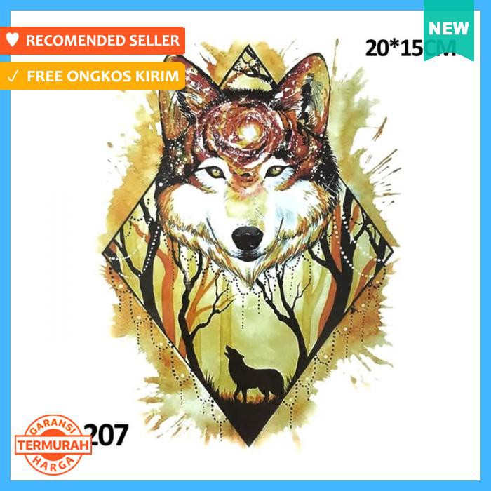 Jual Wolf Tattoo Sticker Tato Serigala Th 207 - Pengikat & Perekat ...