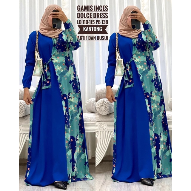 Daster Arab Dolce INCES Long Dress Rayon lengan