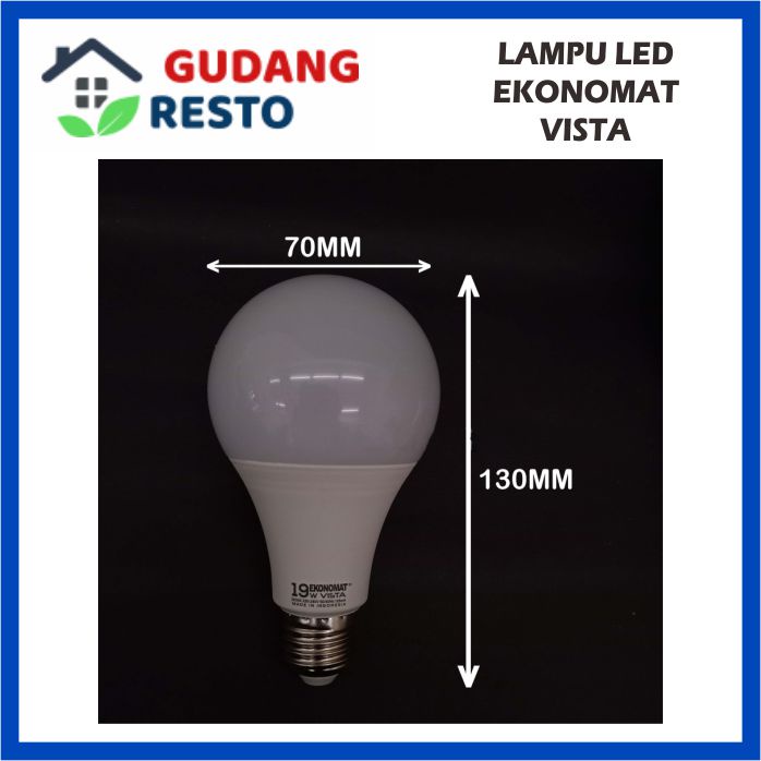 19W LAMPU EKONOMAT VISTA BOHLAM LED 19 W WATT 1710LM PUTIH 7000K BULB BOLA LAMPU TERANG MURAH