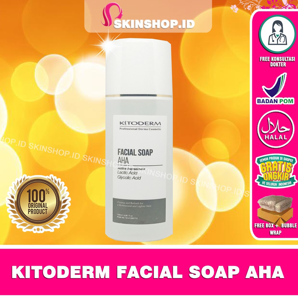 Kitoderm Facial Soap Aha 100ml Original / Pembersih Wajah Kulit Flek BPOM Aman