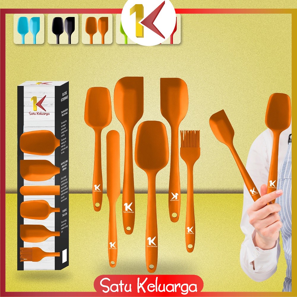 SK-C276 Spatula Silikon Tahan Panas Set 6IN1 Sutil Silicone Set Lengkap / Peralatan Dapur Kitchen Tool / Kitchen Utensil Set