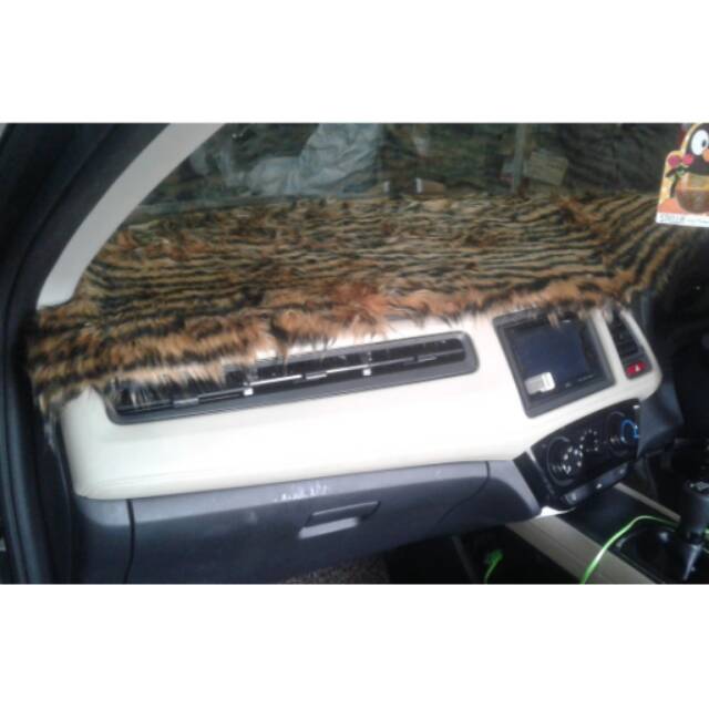 Alas Dashboard Bulu Warna Motif Macan / Bulu Dasbord Harimau / Tatakan Dasboard Corak Loreng
