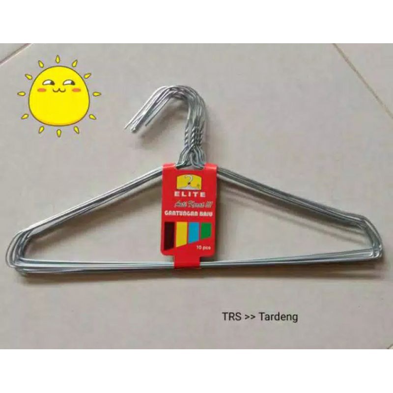 Hanger Baju Kawat Stainless Anti Karat /Gantungan baju 1 pak isi 10 Pcs