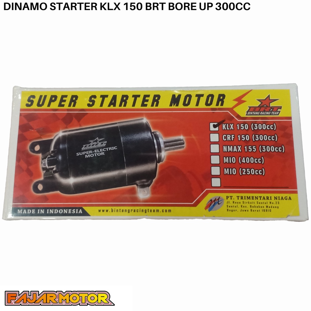 DINAMO STARTER KAWASAKI KLX HONDA CRF150 BRT BORE UP 300CC