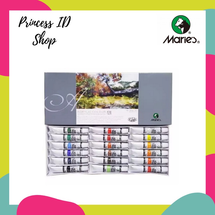 

MARIES CAT ACRYLIC COLOUR SET 818 12ml 18 warna