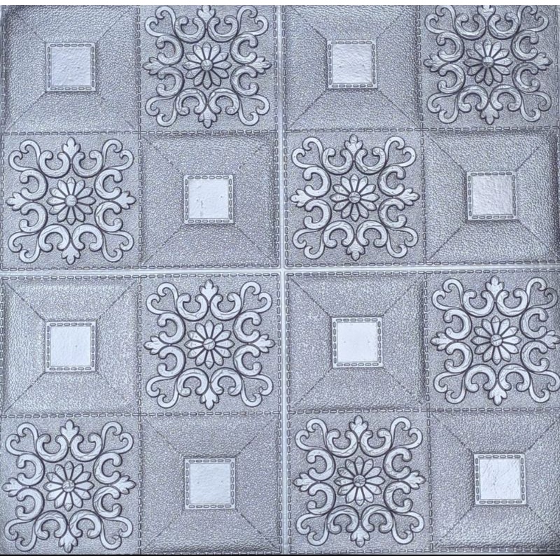 Brickfoam batik 3d 70x70cm Tebal 3mm-Batik abu² polos