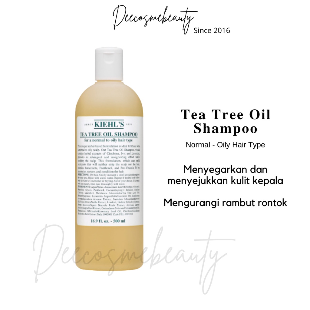 Promo Kiehl's Kiehls Tea Tree Oil Shampoo 500ml / Sampoo untuk rambut berminyak dan rontok