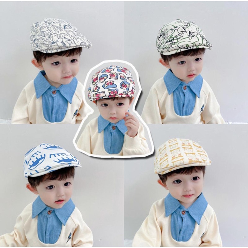 Topi Beret Anak Balita Unisex Laki Laki Perempuan Model Varian