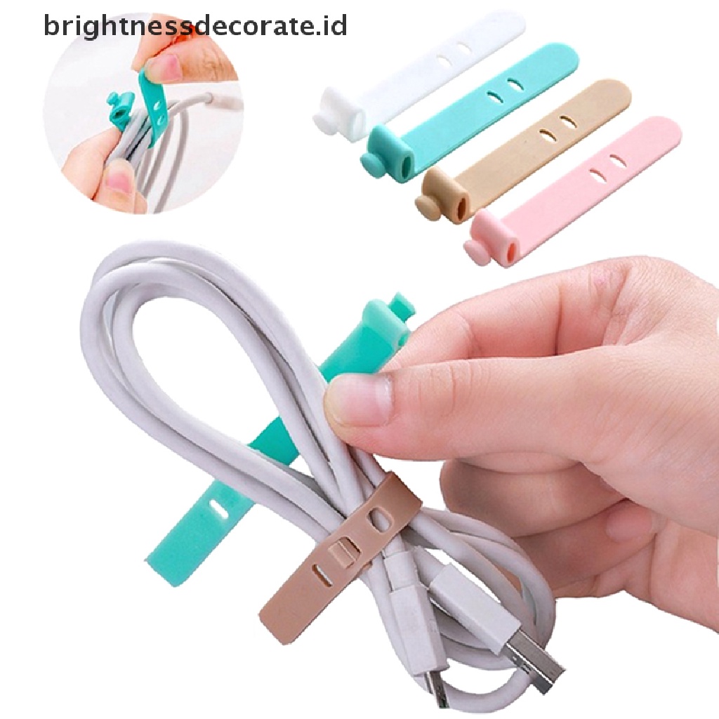 [birth] Silicone Data Cable Organizer Headphone Cord Finishing Buckle Wrap Tie Strap [ID]