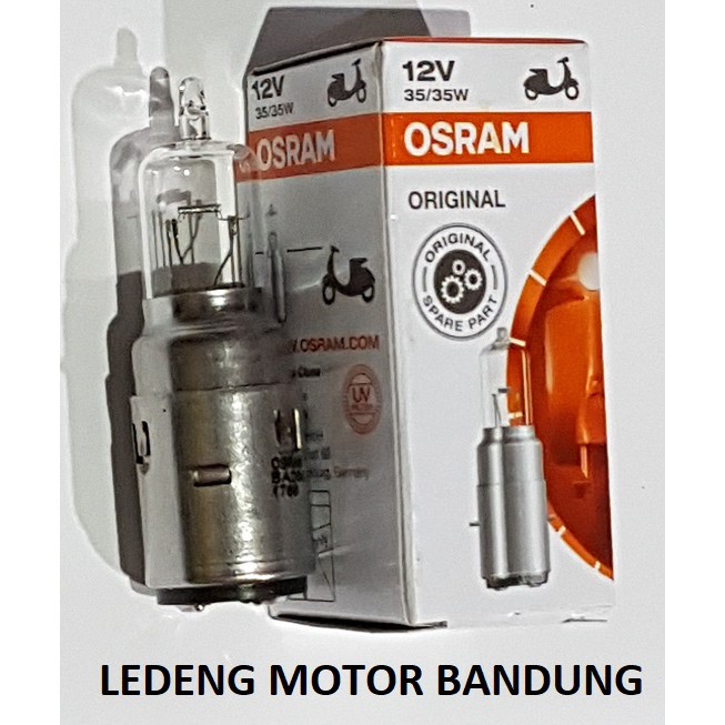 Bohlam Halogen Osram Original Lampu BA20D Motor Vespa Thunder Kymco