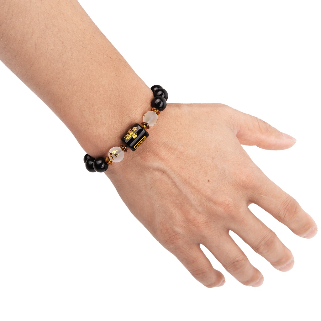 Unisex  Feng Shui Five Element Obsidian  Beads Bracelet / Wealth and Good Luck Bracelet / Lucky Colourful Natural Stone Charm Bracelets