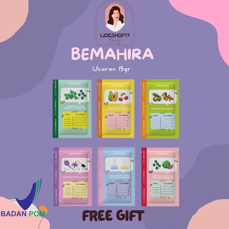 [READY] BPOM Bemahira Beauty Face Mask / Masker Wajah / Wash Off Mask