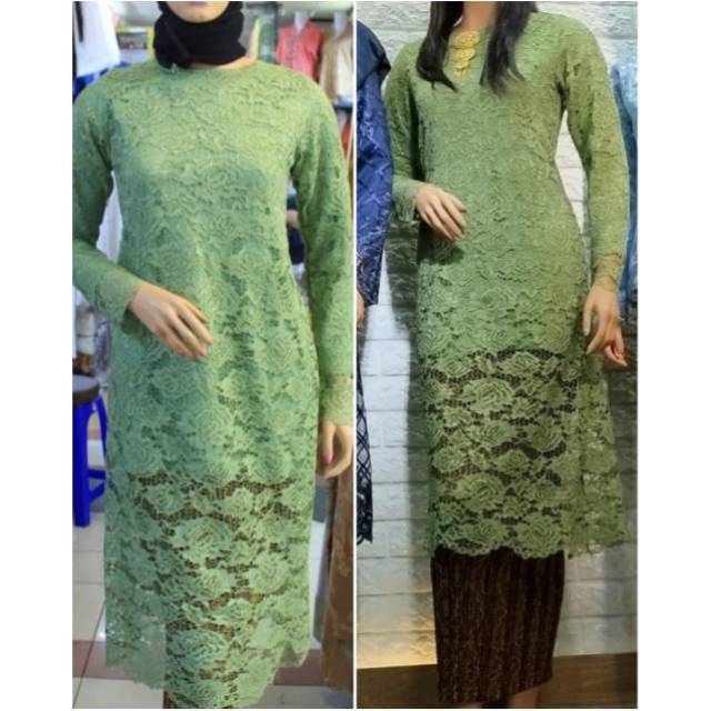 Setelan tunik brukat (tunik+rok plisket)