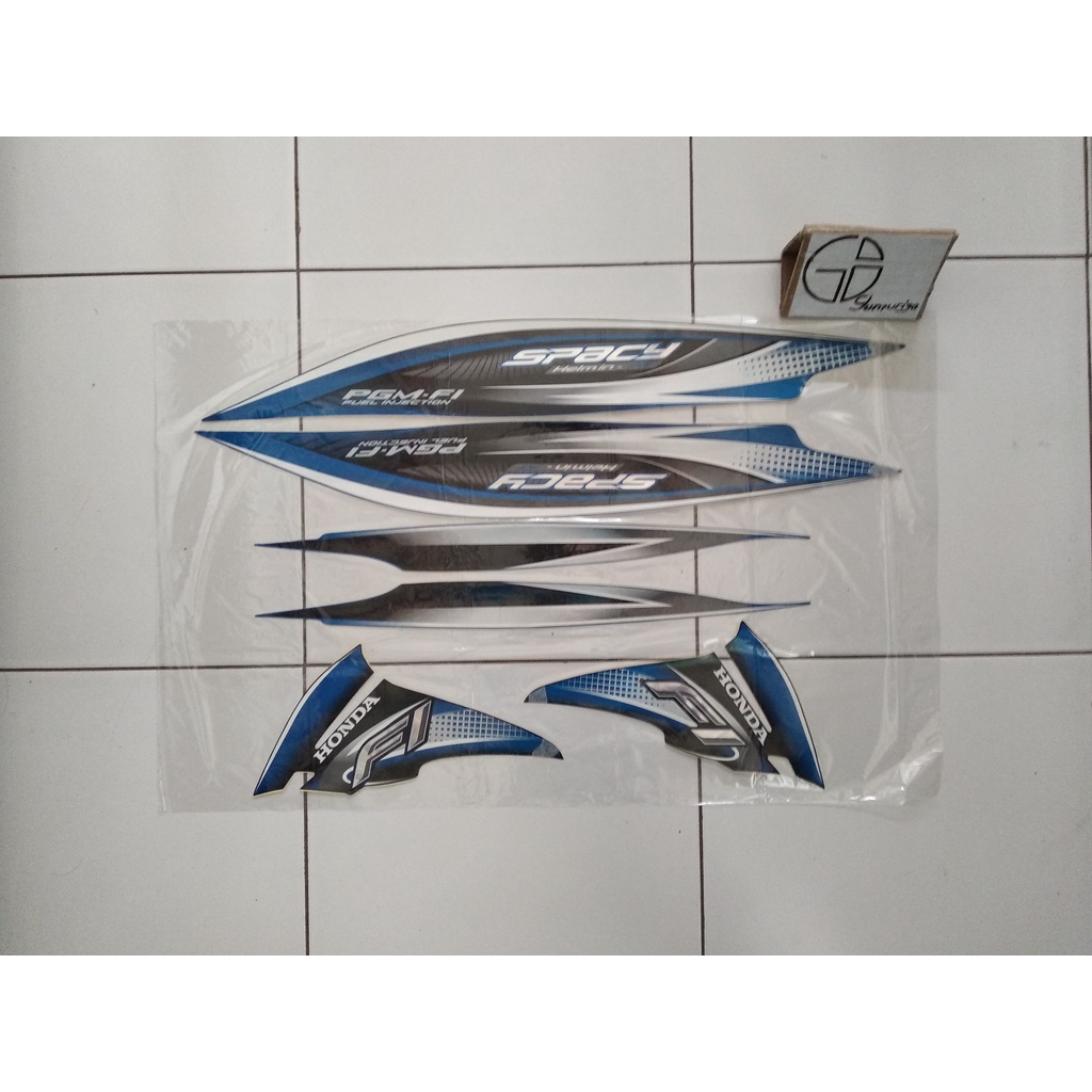 Striping Sticker Lis Honda Spacy FI 2012 2013 Biru Original