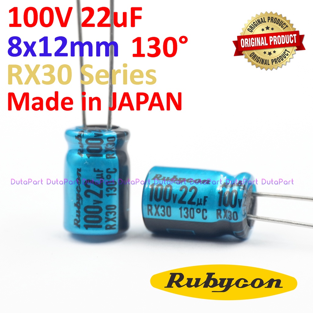 100V 22uF ORIGINAL RUBYCON RX30 JAPAN Kapasitor Capasitor Elko Elco