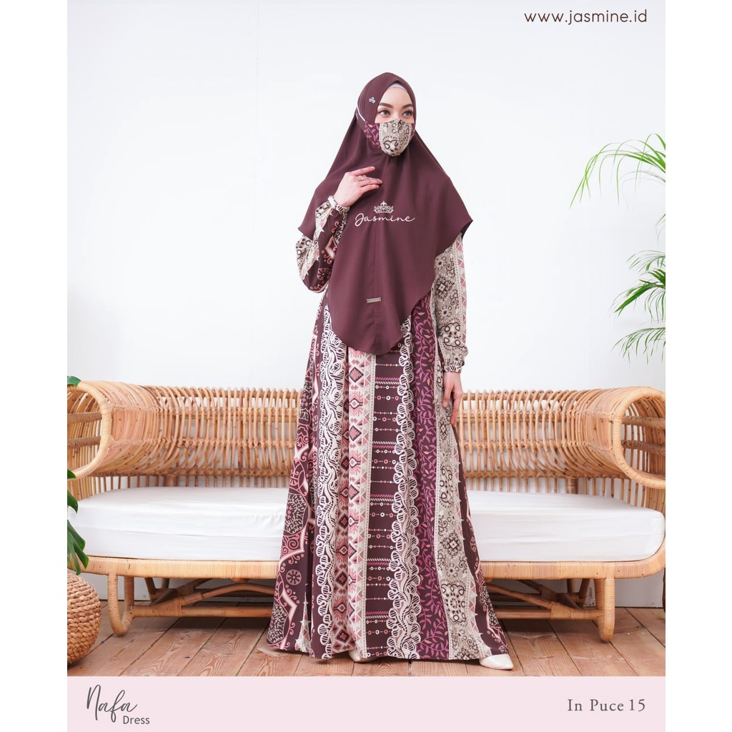 JASMINE NATANIA DRESS GAMIS ABAYA SYARI BUSUI MATERIAL KHANZA PREMIUM NYAMAN RINGAN FLOWY TIDAK MENE