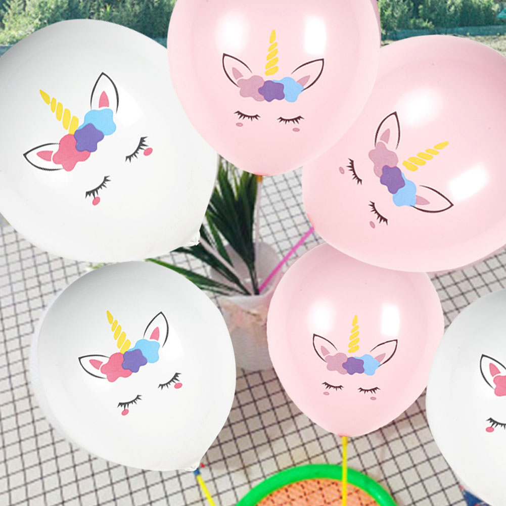 Balon Latex Desain Kartun Unicorn Warna Pink Ukuran 12 Inci Untuk Dekorasi Pesta Ulang Tahun Anak