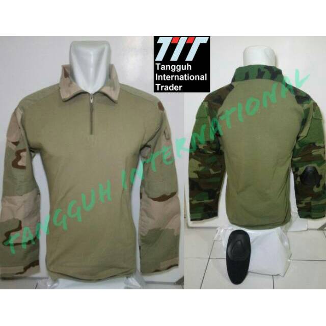 Baju Combat Import Army Model Emerson G3 Kaos Sukir Kamuflase Tactical BDU Frog Shirt Elbow Pad Camo