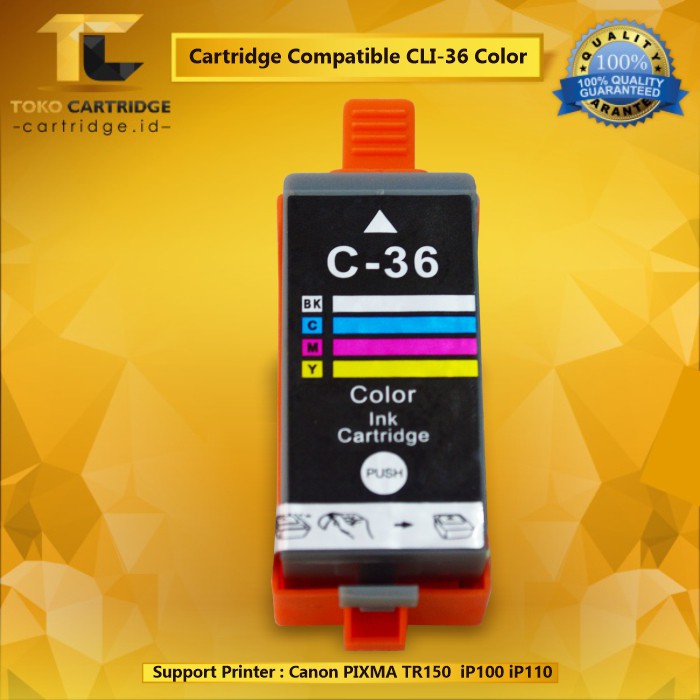 Cartridge Tinta Compatible Canon CLI-36 CLI36 CLI 36 Color With Chip