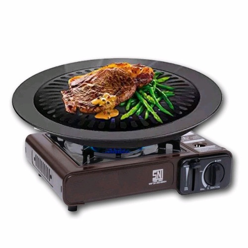 Smokeless BBQ Grill Pan Bulat Kompor High Quality / Ultra Grill Alat Panggang / Panggangan Portable Serbaguna