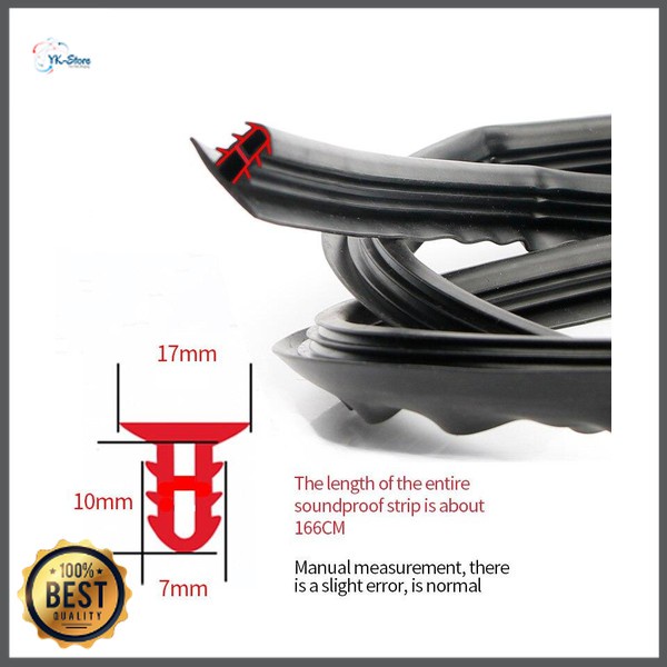 GS8 Sealing Strips Sela Interior Mobil Car Sound Insulation 1.6 Meter - LDK-2 Megane Hitam