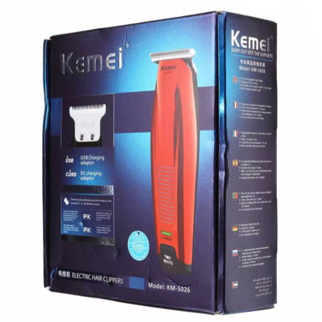 Kemei KM-5026 Hair Clipper Rechargeable Alat Mesin Cukur Rambut KM2056 Original