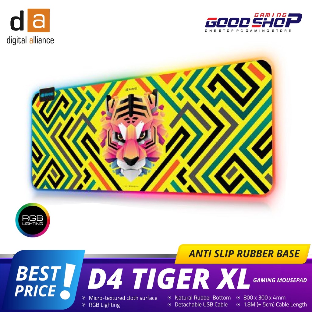 Digital Alliance D4 Tiger RGB XL - Gaming Mousepad