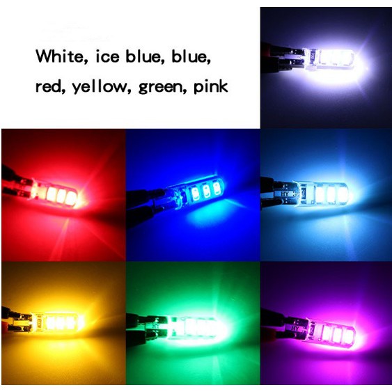 Lampu LED T10 Silicone Case 6 SMD 5730 Crystal Jelly Lampu Senja Sen Strobo Kedip Mobil Motor DC12V