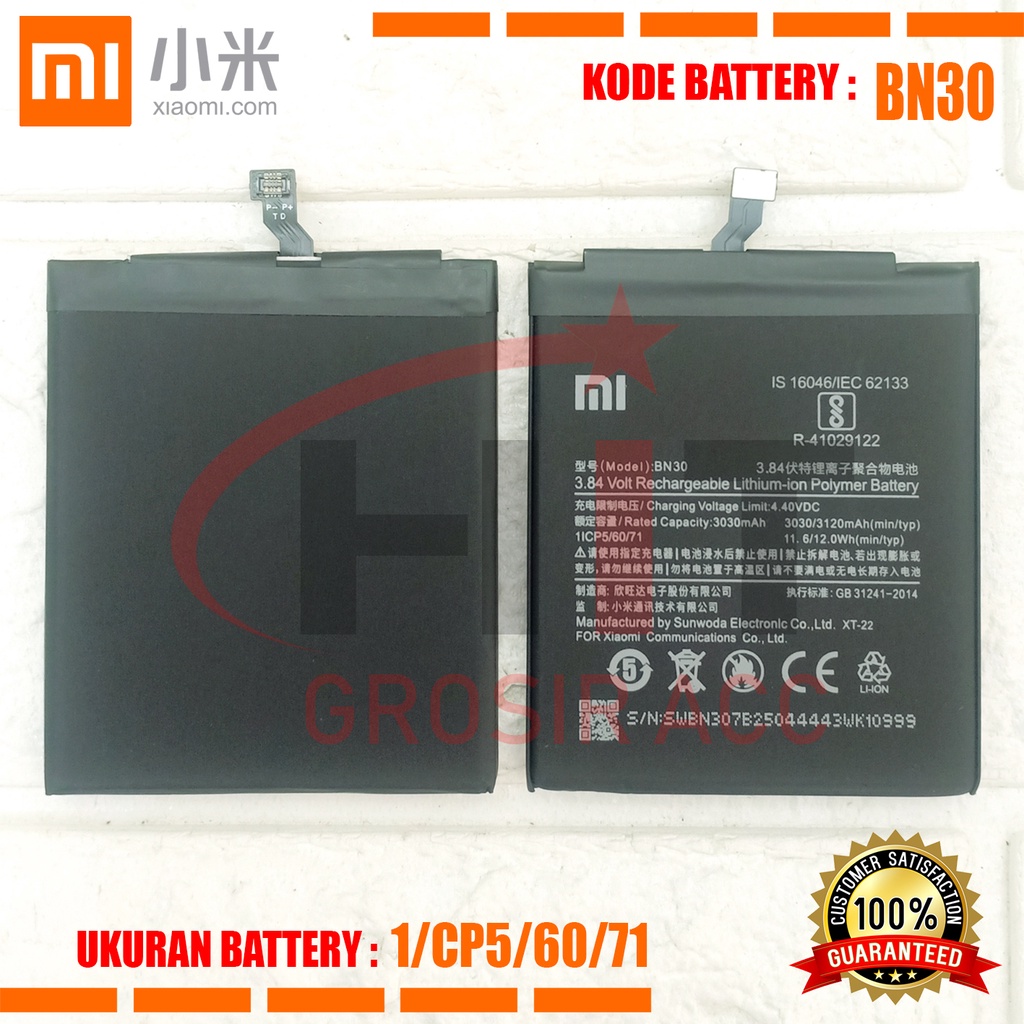 Baterai Battery Original Xiaomi BN30 For Xiaomi Redmi 4A / Mi 4A