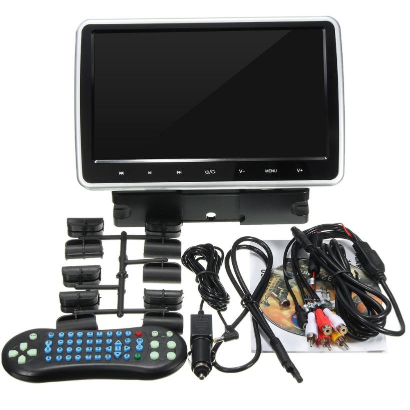 TV Monitor Car Headrest Clip On 10 INCH DVD Game TF USB MP5 - Hitam