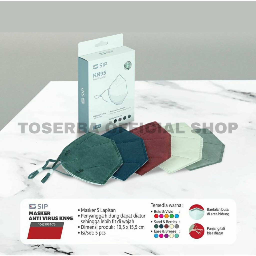 Set 5 Pcs Masker Colour Series Kn95 - S Sip
