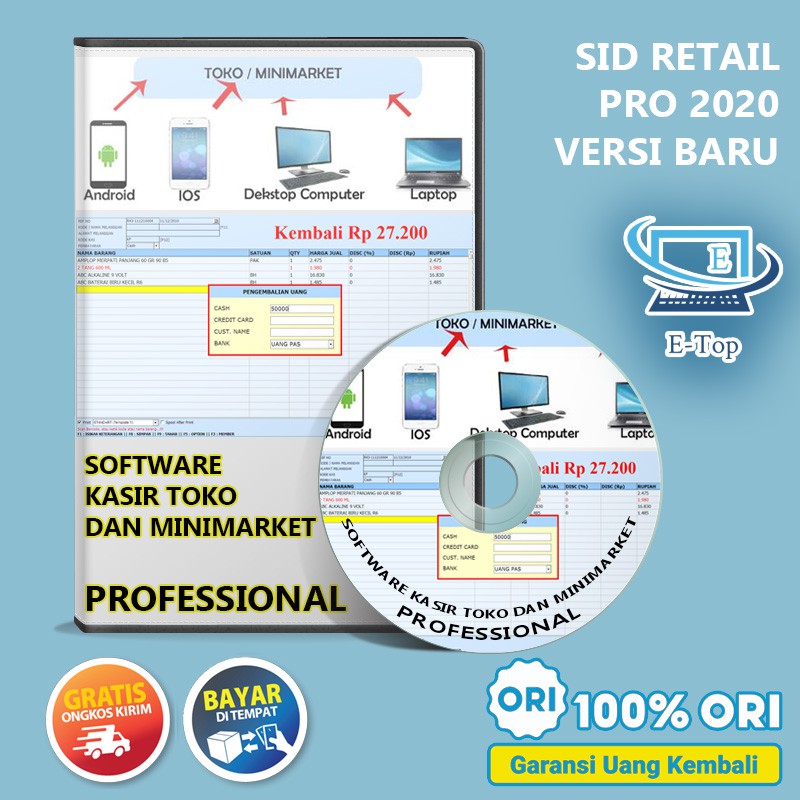 APLIKASI / PROGRAM / SOFTWARE KASIR TOKO MINIMARKET PC - CETAK STRUK - REKAP PENJUALAN - STOK BARANG