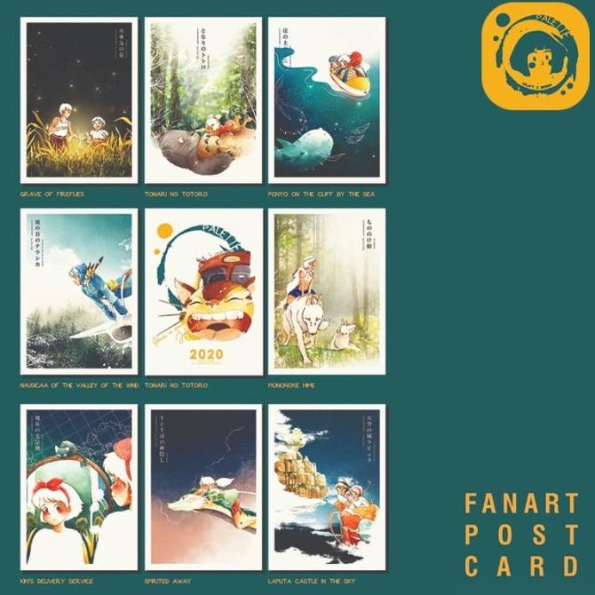 

Promo Awal tahun Postcard Ghibli Fan art 1set 9pc Promo Awal tahun