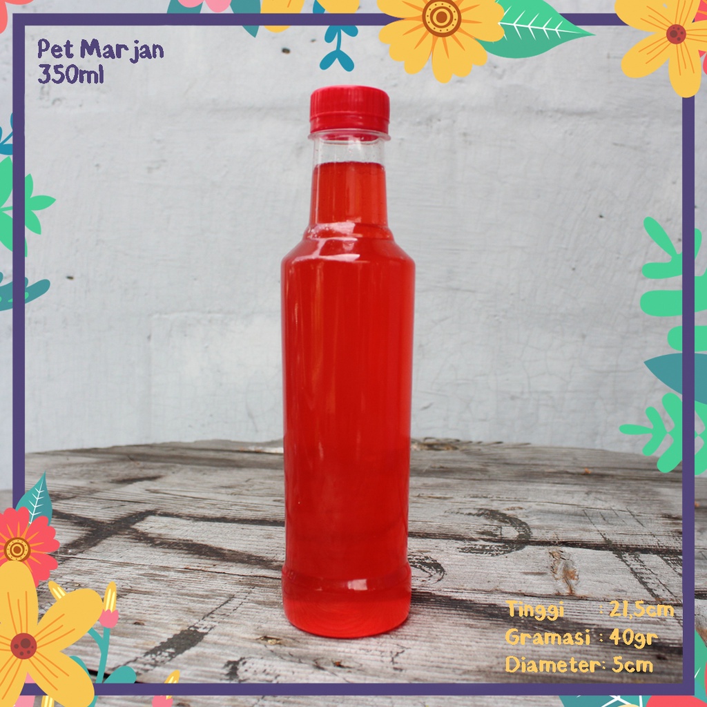 BOTOL PLASTIK MARJAN 350ML PET BENING KEMASAN MINUMAN MADU SUSU JUS JELLY YOGHURT FOODGRADE TEBAL VI