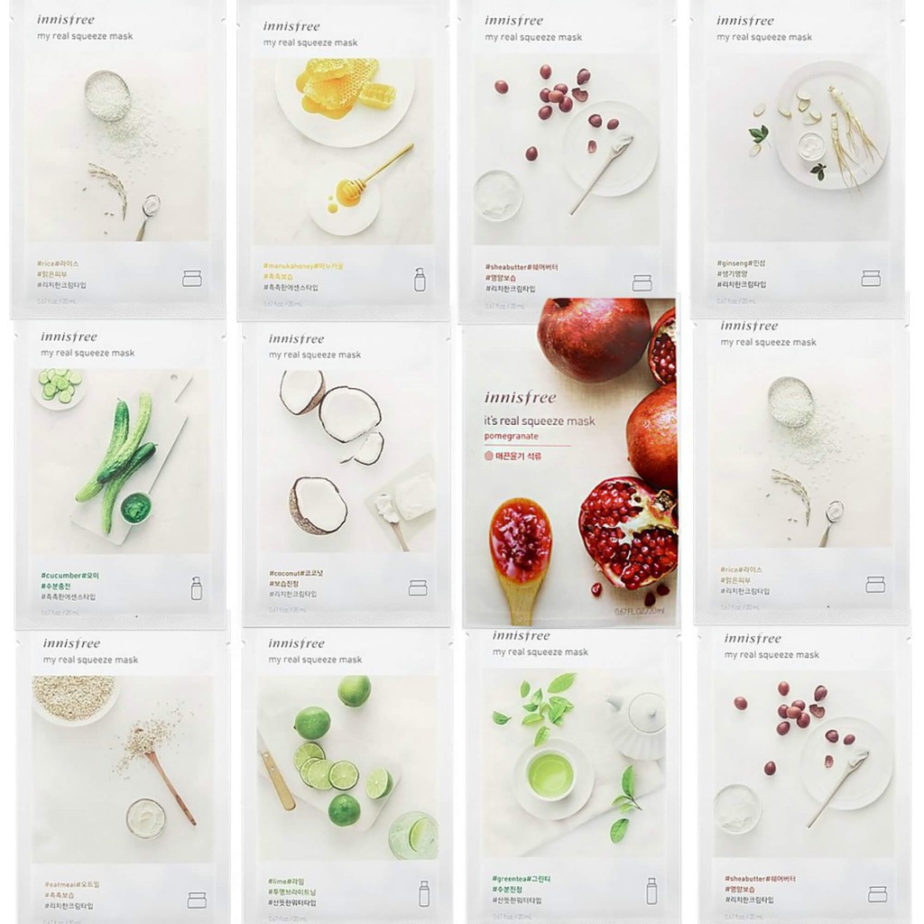 Innisfree My Real Squeeze Mask Masker Wajah New Packaging ORIGINAL