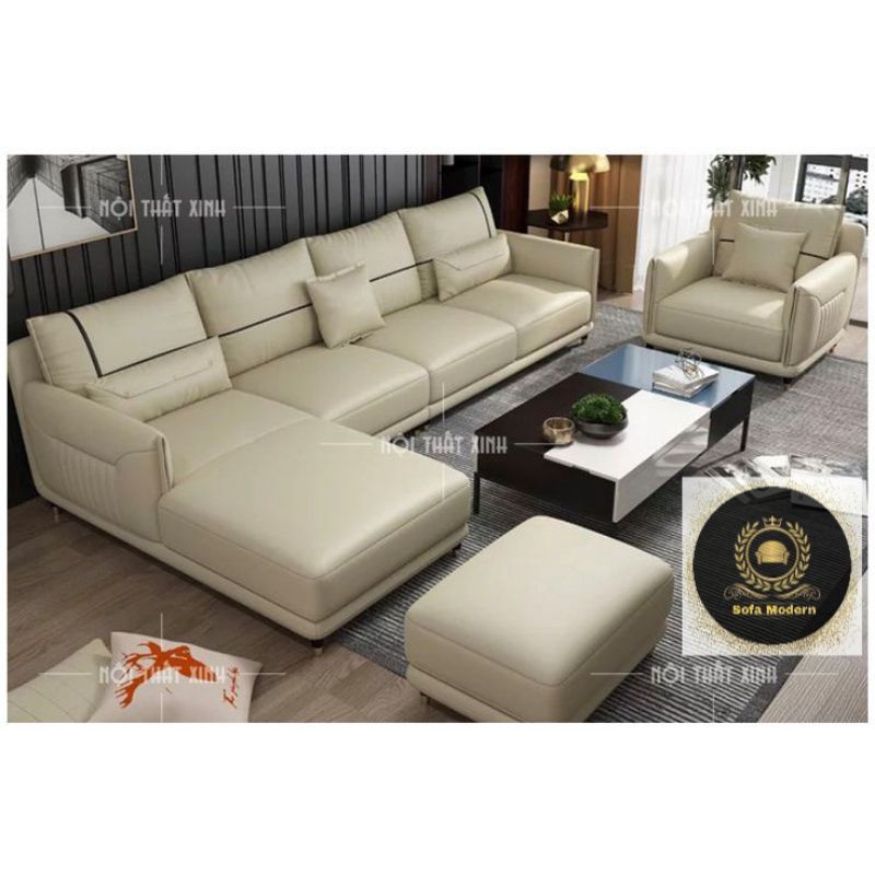 Sofa Letter L Kulit Kursi Sofa Tamu Minimalis Mewah Elegant Terbaru