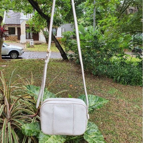 TAS FOSSIL PRELOVED CROSSBODY WHITE, ORIGINAL BRANDED BAG