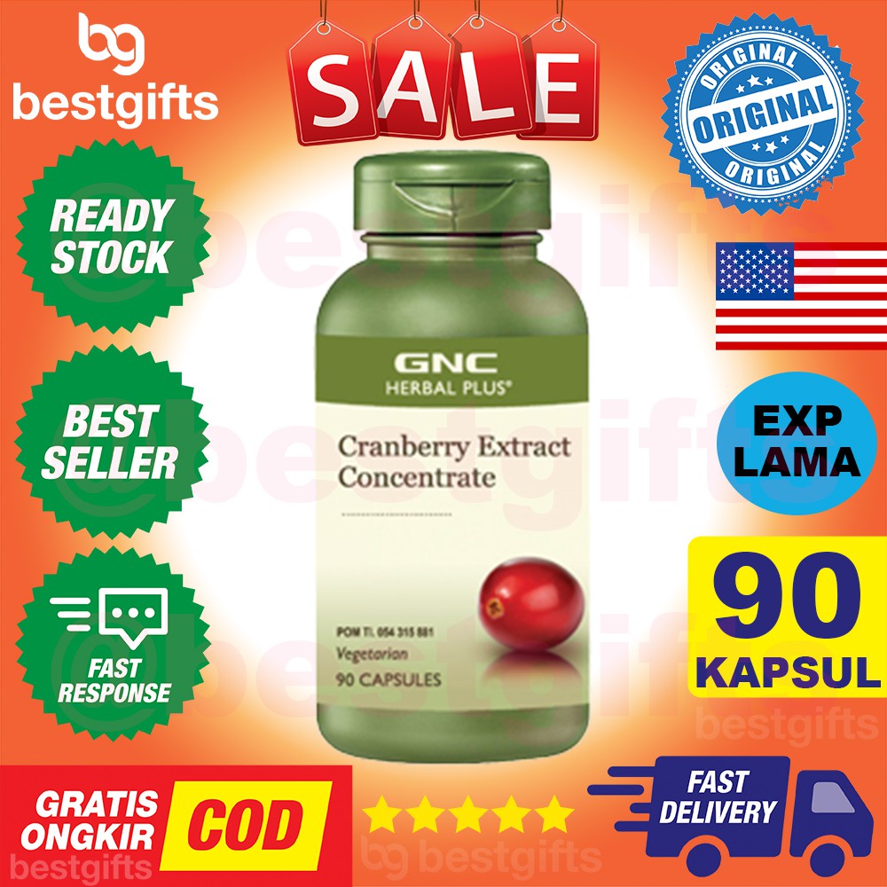 GNC NATURAL BRAND CRANBERRY EXTRACT CONCENTRATE ZAT ANTIOKSIDAN VITAMIN A VIT C ASAM URAT 90 KAPSUL