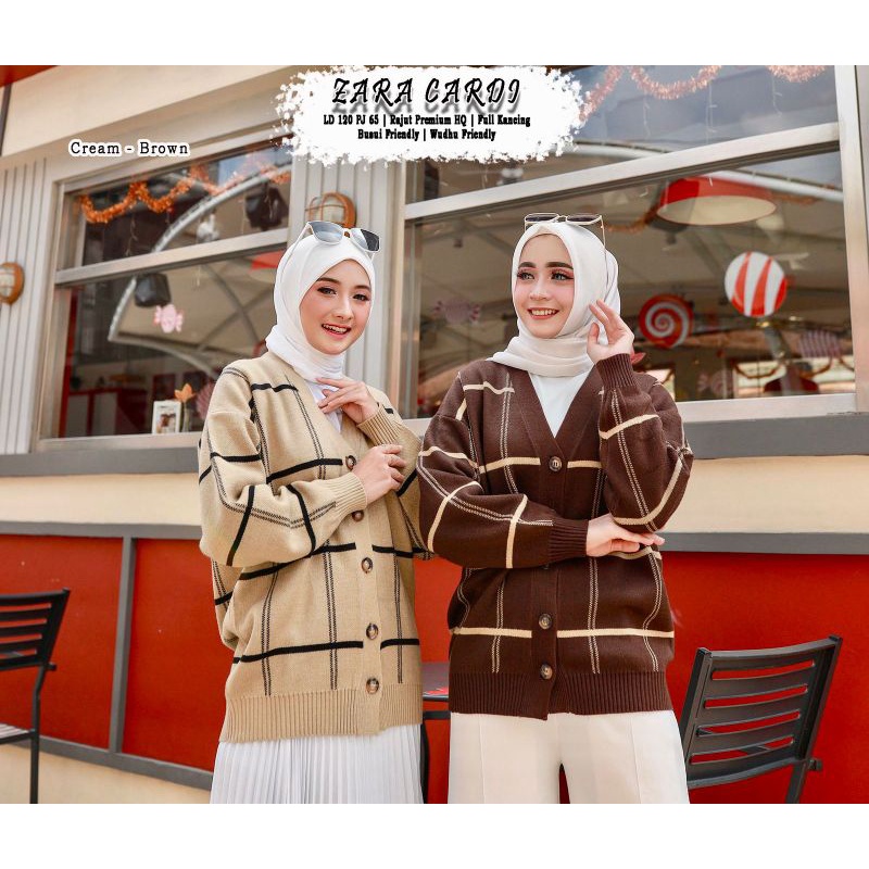 CARDIGAN ZARA RAJUT TEBAL PREMIUM KNIT IMPORT ATASAN CARDI WANITA OUTER MRS.CHOCOLATE