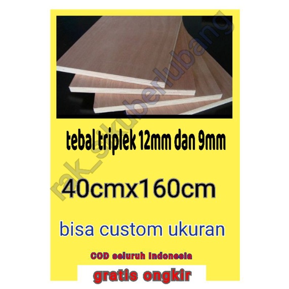 triplek / multiplek / plywood tebal 12mm dan 9mm bisa custom ukuran harga murah triplek ambalan | ha